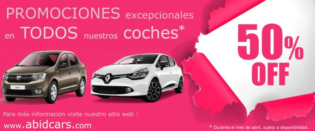 promoción de alquiler de coches